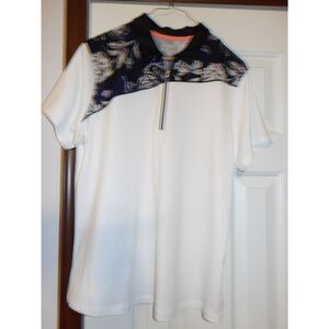 Callaway Opti-Dri‎ Golf Polo Shirt Floral Pattern Quarter Zip Athletic Top XL